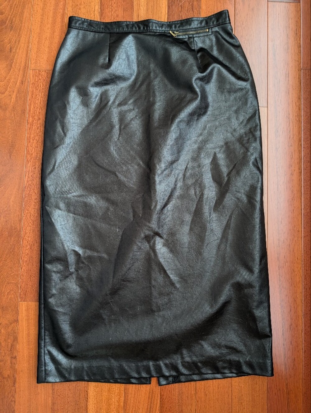 Vintage Lana Lee Canada Classic Black Maxi Skirt - Sleek Faux Leather Finish